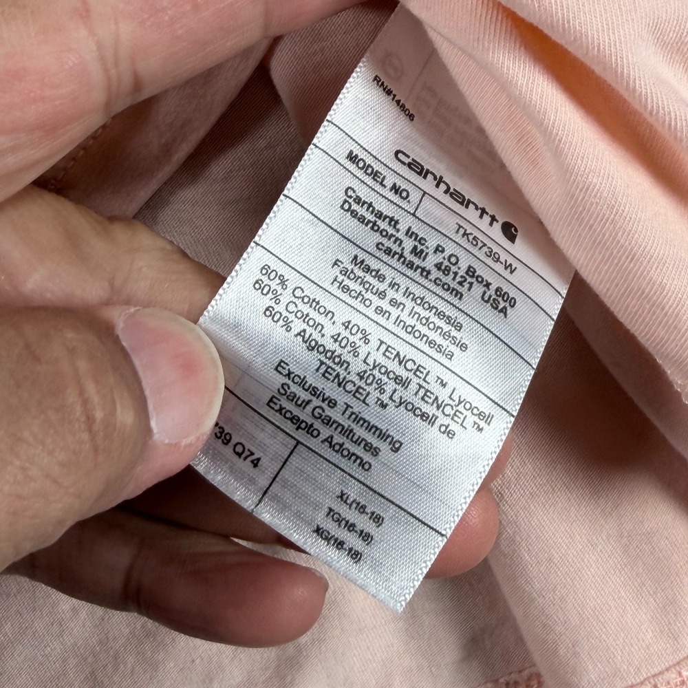 Carhartt Relaxed Fit T-Shirt Womens XL Rose Pink Lightweight Short-Sleeve V-neck - Picture 12 of 16
